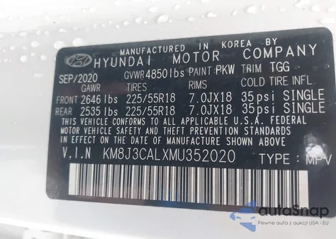 2021 Hyundai Tucson Sel from USA, damaged, VIN KM8J3CALXMU352020